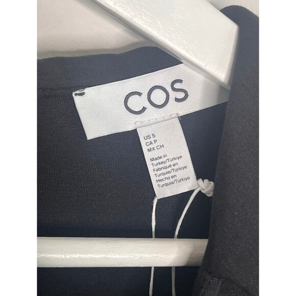 COS Short Sleeve V-Neck Belted Wrap-Effect Playsuit Black Women's Size S NWT - Picture 6 of 10